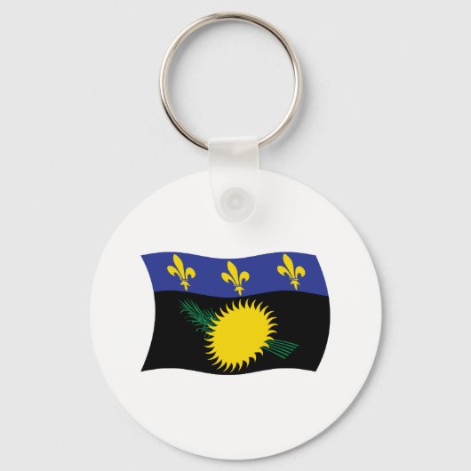 Guadeloupe Vlag Sleutelhanger (Voorkant)
