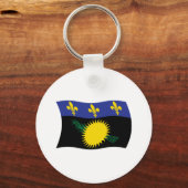 Guadeloupe Vlag Sleutelhanger (Voorkant)