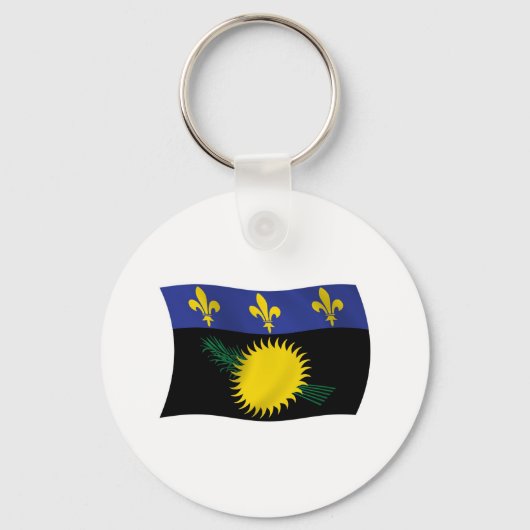 Guadeloupe Vlag Sleutelhanger (Voorkant)