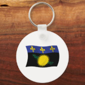 Guadeloupe Vlag Sleutelhanger (Voorkant)