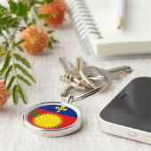 Guadeloupe vlag sleutelhanger (Zijkant)