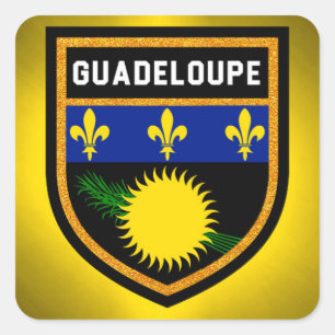 Guadeloupe vlag vierkante sticker