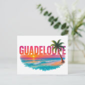 Guadeloupe Zonsondergang Tropisch Briefkaart (Staand voorkant)