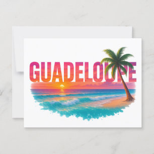Guadeloupe Zonsondergang Tropisch Briefkaart