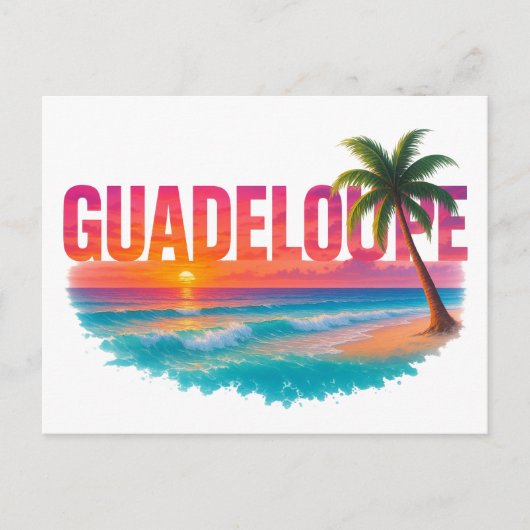 Guadeloupe Zonsondergang Tropisch Briefkaart (Voorkant)