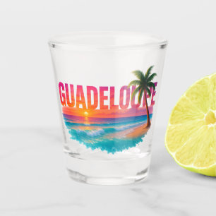 Guadeloupe Zonsondergang Tropisch Shot Glas
