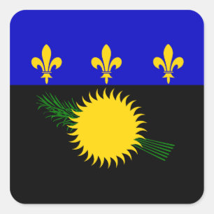 Guadeloupeaanse vlag vierkante sticker