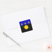 Guadeloupse vlag vierkante sticker (Envelop)