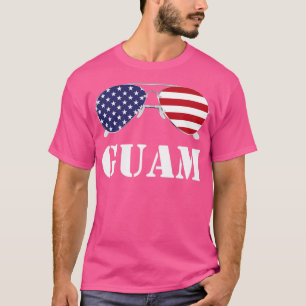 Guam American Flag Sunbritic Patriotic T-shirt