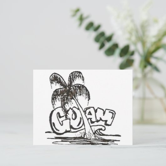 guam b&w briefkaart (Staand voorkant)