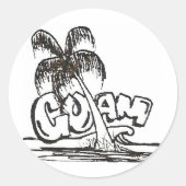 Guam B&W Ronde Sticker (Voorkant)
