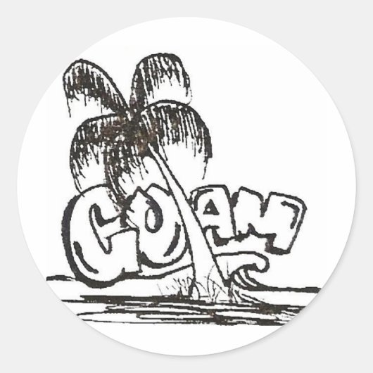Guam B&W Ronde Sticker (Voorkant)