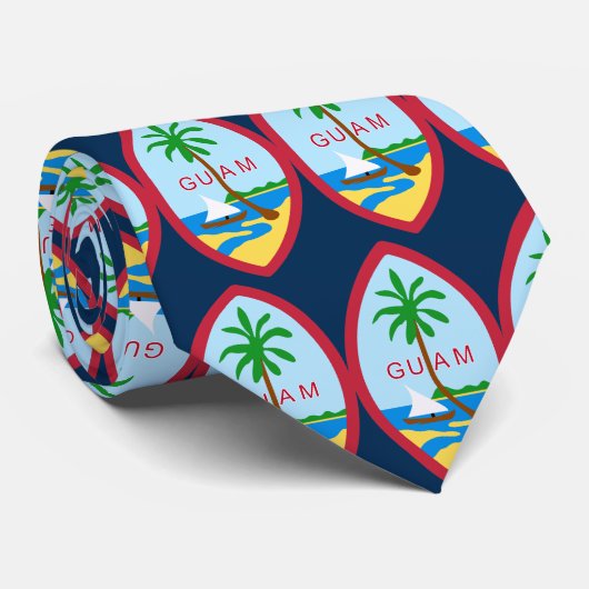 Guam Coat of Arms Tiled Stropdas (Opgerold)