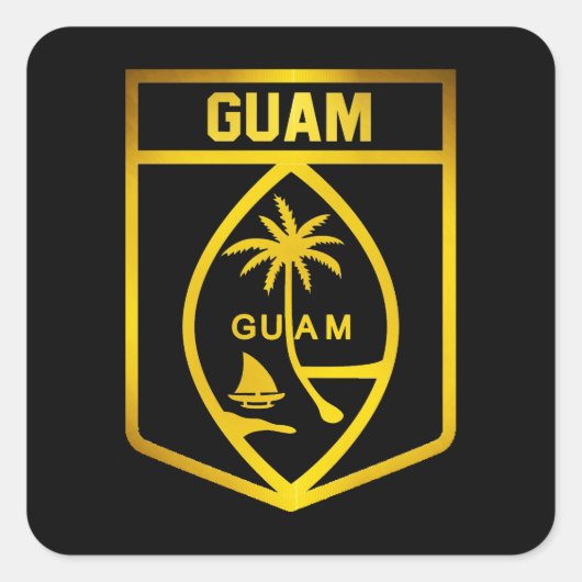 Guam Emblem Vierkante Sticker (Voorkant)