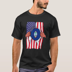 Guam Flag Bloed binnen me Thuisse Pride Guamanian  T-shirt