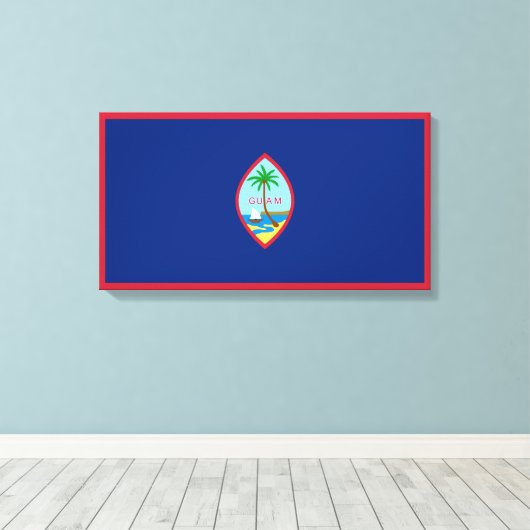 Guam Flag Canvas Afdruk (Insitu (Houten vloer))
