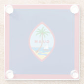 Guam Flag Glazen Onderzetter (Achterkant)