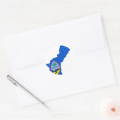 Guam Flag Map Ronde Sticker (Envelop)