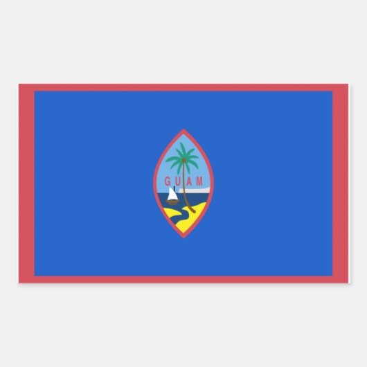 Guam Flag Rechthoekige Sticker (Voorkant)
