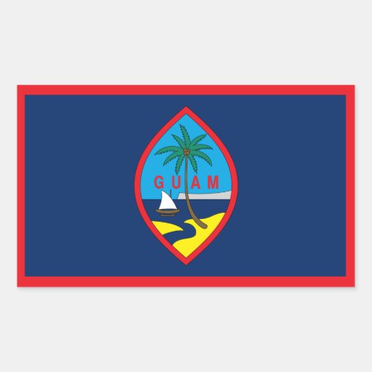 Guam Flag Rechthoekige Sticker (Voorkant)