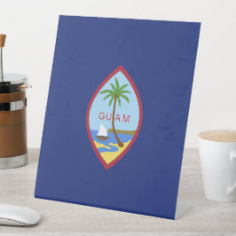 Guam Flag Reclamebord Met Voetstuk