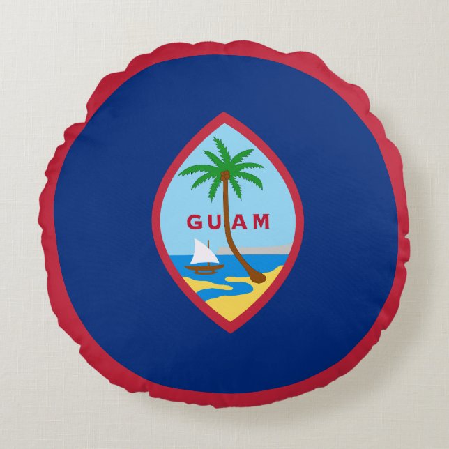 Guam Flag Rond Kussen (Voorkant)
