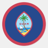 Guam Flag Ronde Sticker (Voorkant)