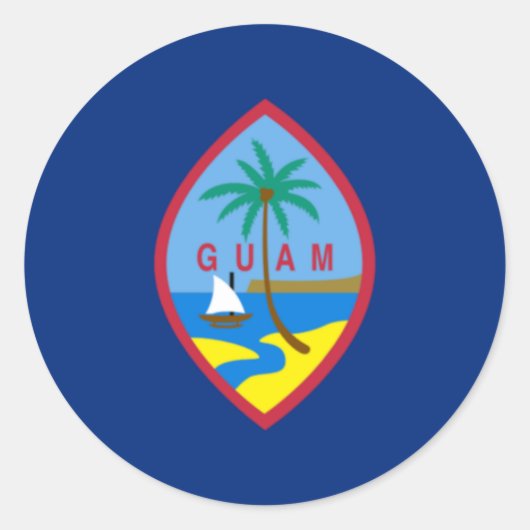 Guam Flag Ronde Sticker (Voorkant)