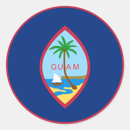 Guam flag  ronde sticker (Voorkant)