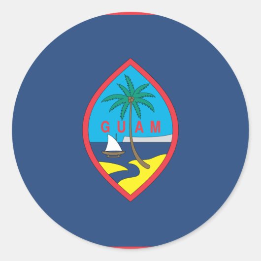 GUAM FLAG RONDE STICKER (Voorkant)