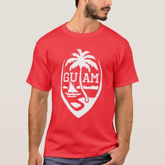Guam Flag Seal USA 671 | Guamanian Mannen Chamorro T-shirt (Voorkant)
