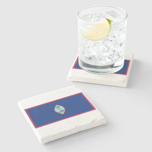 Guam Flag Stenen Onderzetter (Zijkant)