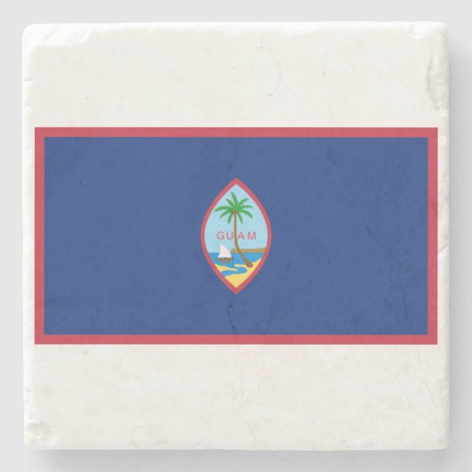 Guam Flag Stenen Onderzetter (Voorkant)