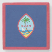 Guam Flag Stenen Onderzetter (Voorkant)