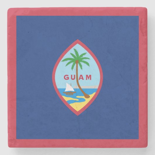 Guam Flag Stenen Onderzetter (Voorkant)