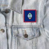 Guam Flag Vierkante Button 5,1 Cm (In situ)