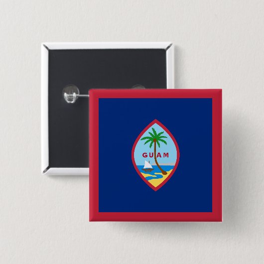 Guam Flag Vierkante Button 5,1 Cm (Voorkant /achterkant)