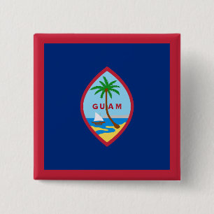 Guam Flag Vierkante Button 5,1 Cm