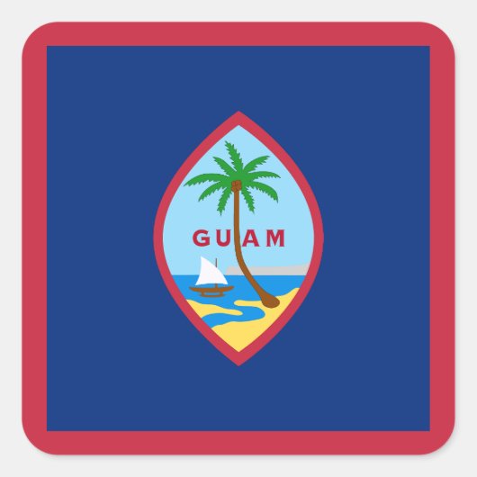 Guam Flag Vierkante Sticker (Voorkant)
