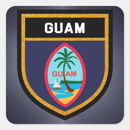 Guam Flag Vierkante Sticker (Voorkant)