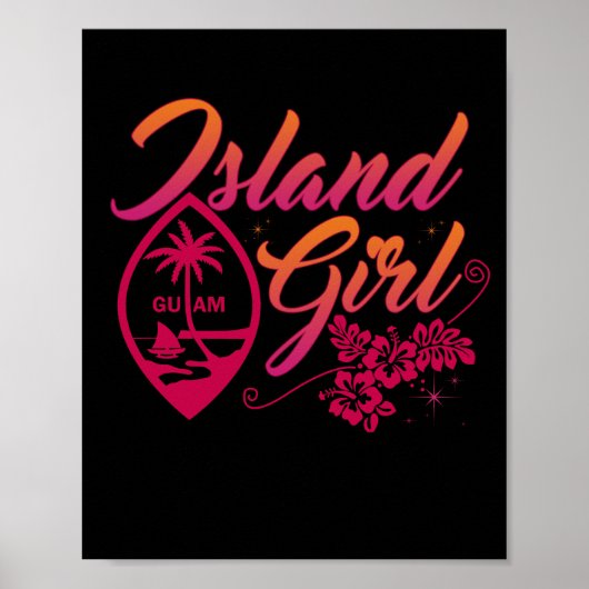 Guam Flower Chamorrita Guam Island Guamanian Girl Poster (Voorkant)