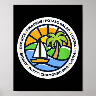 Guam Food - Finadene, Rode Rijst, Lumpia, Chamorro Poster