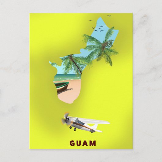 Guam geïllustreerde kaart reisposter (Voorkant)