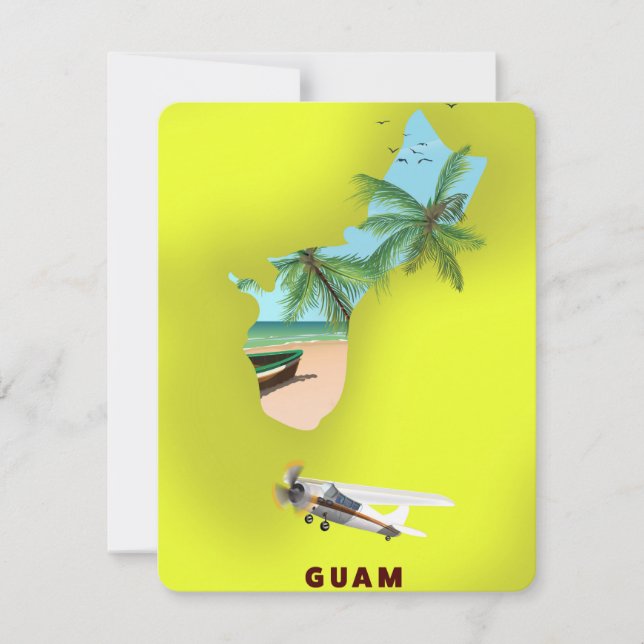 Guam geïllustreerde kaartreisposter (Voorkant)