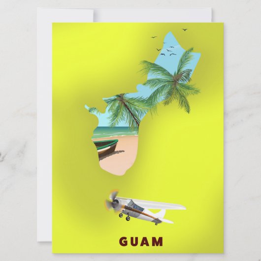 Guam geïllustreerde kaartreisposter kaart (Voorkant)