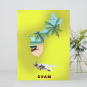 Guam geïllustreerde kaartreisposter kaart (Staand voorkant)