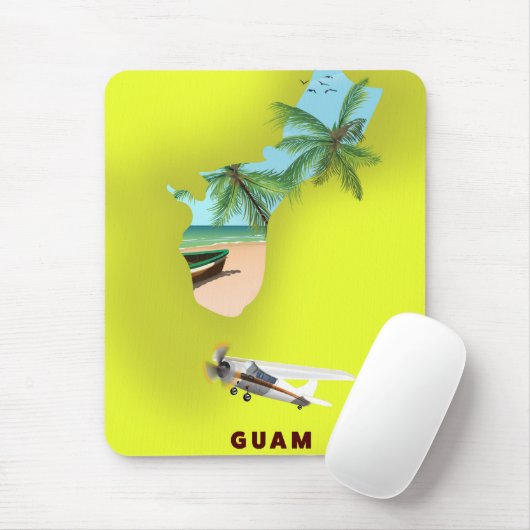 Guam geïllustreerde kaartreisposter muismat (Met muis)