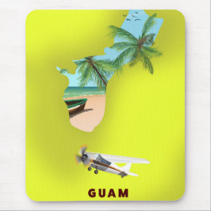 Guam geïllustreerde kaartreisposter muismat
