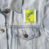 Guam geïllustreerde kaartreisposter vierkante button 5,1 cm (In situ)