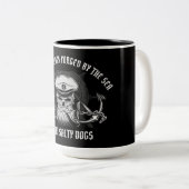 GUAM GESCHOOLDE ZEELIEDEN / ZOUTE HONDEN TWEEKLEURIGE KOFFIEMOK (Voorkant rechts)